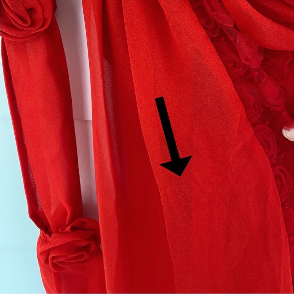NEW For Love & Lemons Hannah Maxi Dress Red Small - Picture 16 of 17
